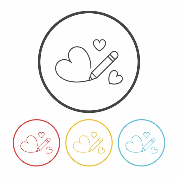 Love heart line icon — Stock Vector
