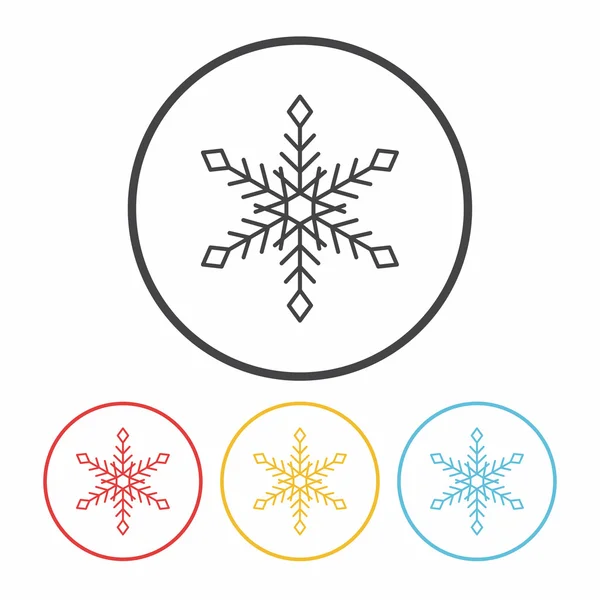 Sneeuwvlok lijn pictogram — Stockvector