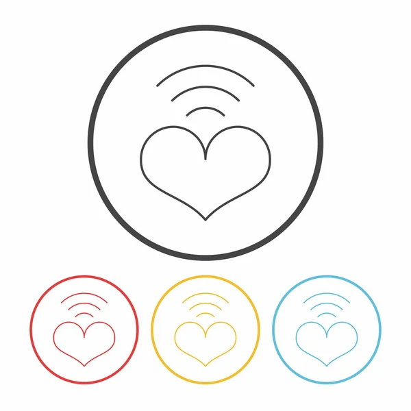 Love heart line icon — Stock Vector