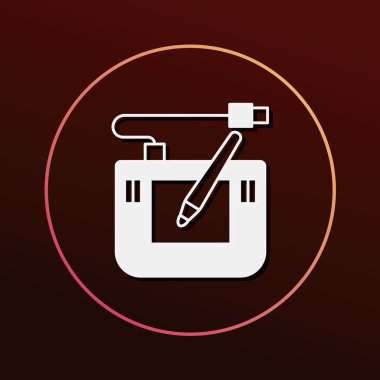 Dijital çizim kurulu simge vektör çizim