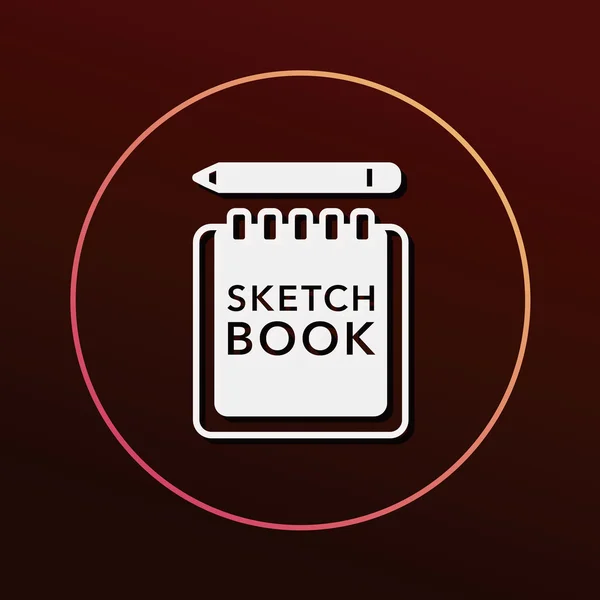 Illustrazione vettoriale icona Sketchbook — Vettoriale Stock