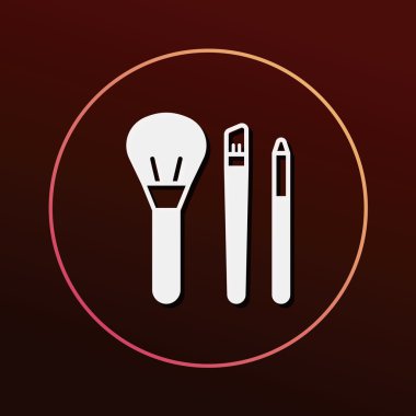 Makyaj fırça simge vektör çizim