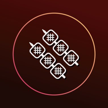 Barbekü gıda simge vektör çizim