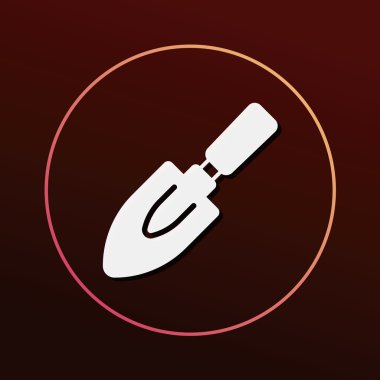 Bahçe küreği simge vektör çizim