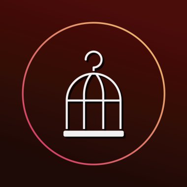 kuş kafesi ikon vektör illüstrasyonu