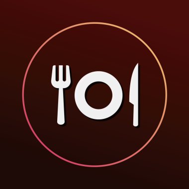 yemek takımı simge vektör çizim