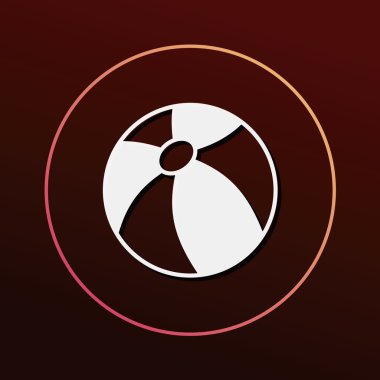 plaj topu ikonu vektör illüstrasyonu