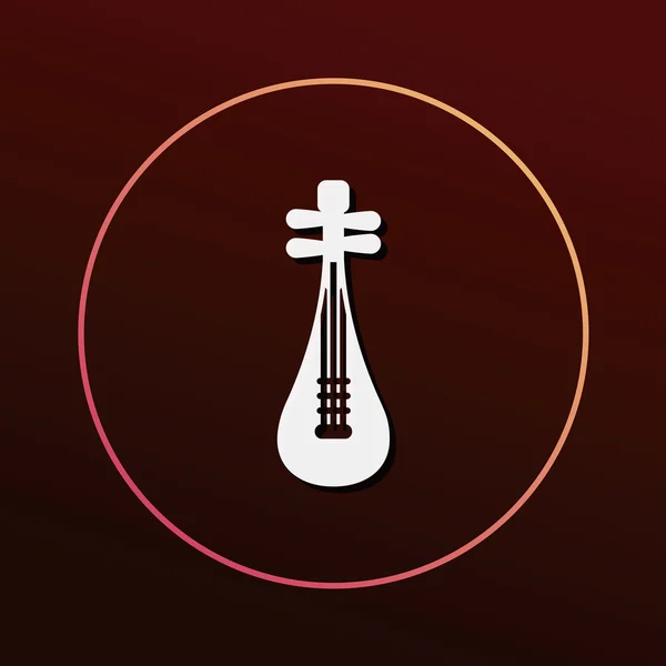 Instrument de musique icône de luth chinois illustration vectorielle — Image vectorielle