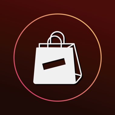 Alışveriş poşeti ikon vektör illüstrasyonu