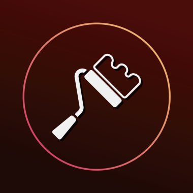 Fırça simgesi vektör illüstrasyonunu boya