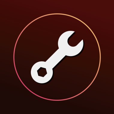 İngiliz anahtarı simgesi vektör illüstrasyonu