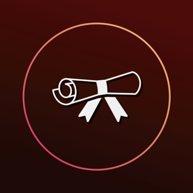 Sertifika ikonu vektör illüstrasyonu