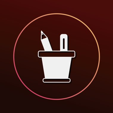 kalem ve cetvel simge vektör çizim vektör çizim