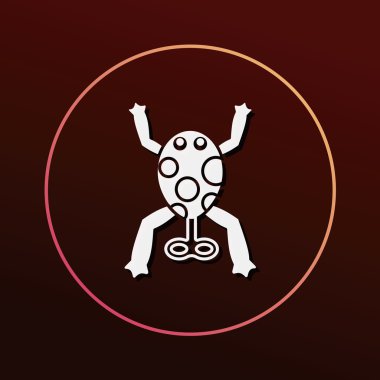 Bebek oyuncak kurbağa simge vektör çizim