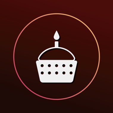 doğum günü pastası ikonu vektör illüstrasyonu