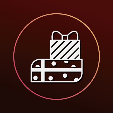 doğum günü hediyesi simge vektör çizim