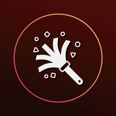 Temizlik fırça simge vektör çizim