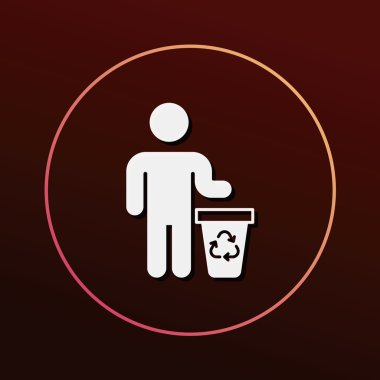 Çevre koruma kavramı geri dönüşümlü çöp simge vektör çizim