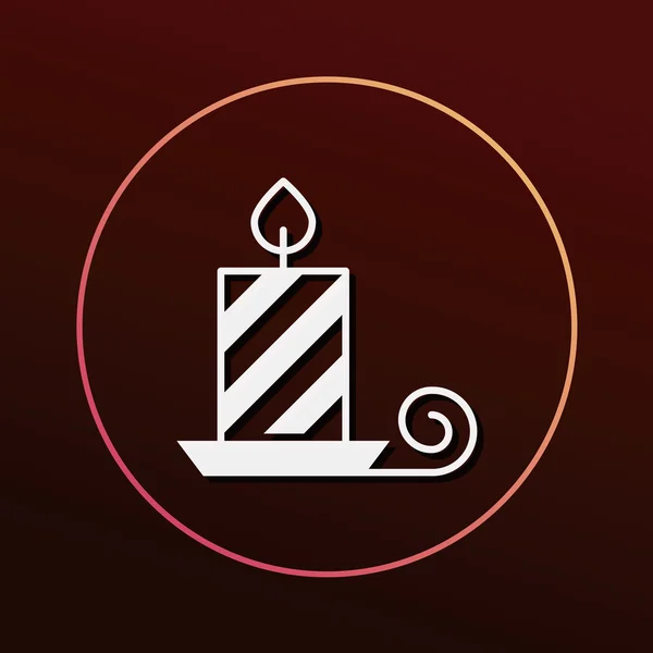 Illustrazione vettoriale icona candela di Natale — Vettoriale Stock