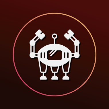 Alanı makine robot simge vektör çizim