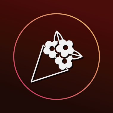 çiçek buketi simge vektör çizim