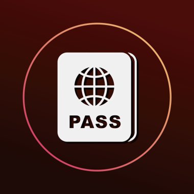 Pasaport ikonu vektör illüstrasyonu