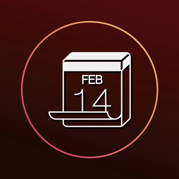 Valentýna kalendář ikona vektorové ilustrace — Stockový vektor