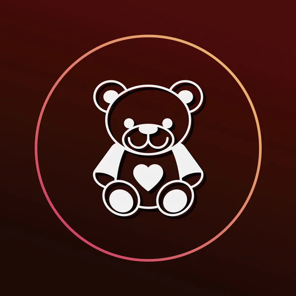 クマの人形アイコン ベクトル図 — ストックベクタ