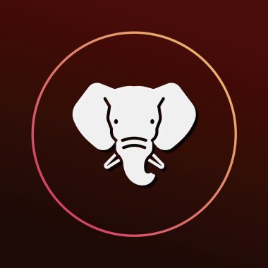 hayvan fil simge vektör çizim