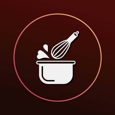 mutfak eşyaları çırpıcı simge vektör çizim