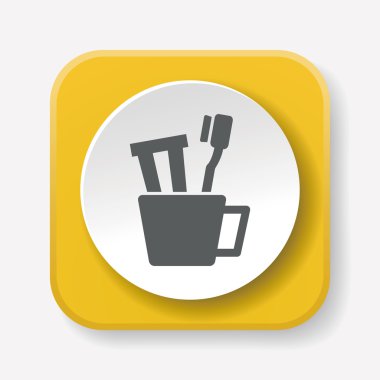 Diş fırçası simge vektör çizim