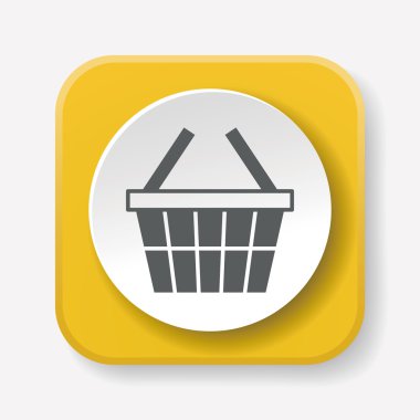 Alışveriş sepeti ikonu vektör illüstrasyonu