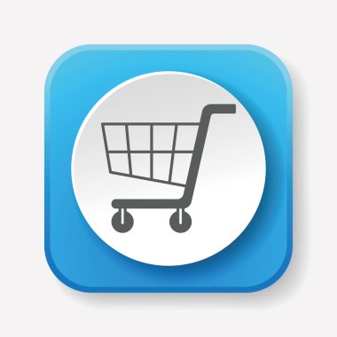 Alışveriş arabası ikon vektör illüstrasyonu