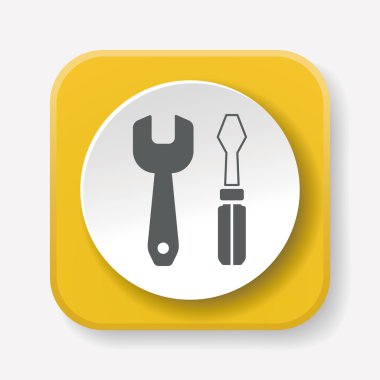 Tornavida ve İngiliz anahtarı simgesini vektör çizim