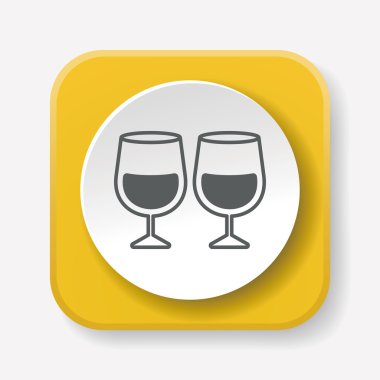 Cam bardak simge vektör çizim