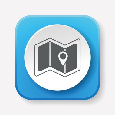 harita simgesi vektör illüstrasyonu