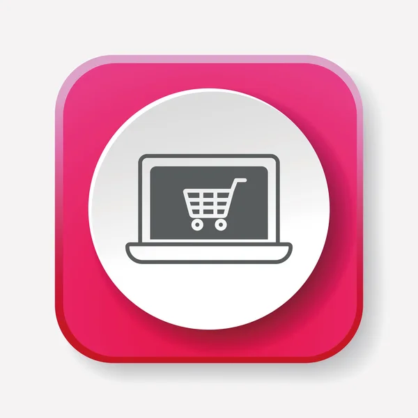 Icono de compras en línea vector ilustración — Vector de stock