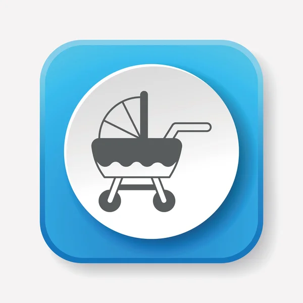 Carruagens de bebê ícone ilustração vetorial — Vetor de Stock