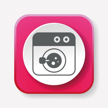 çamaşır makinesi ikon vektör çizimi