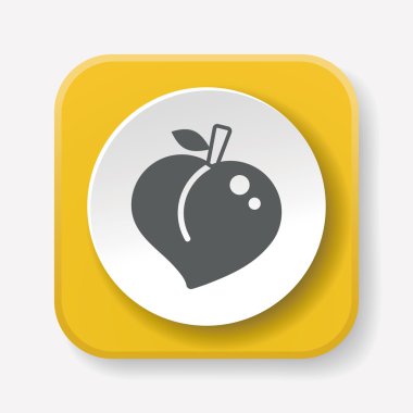 meyve şeftali simge vektör çizim