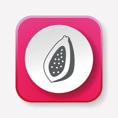 meyve papaya simge vektör çizim