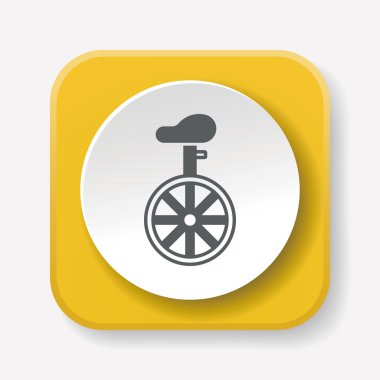 Tek tekerlekli sirk bisikletine simge vektör çizim