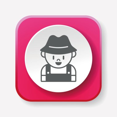 çiftçi ikonu vektör illüstrasyonu