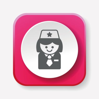 Uçuş görevlisi simge vektör çizim