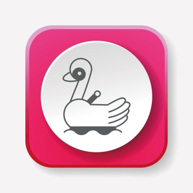 Eğlence Parkı kuğu tekne simge vektör çizim