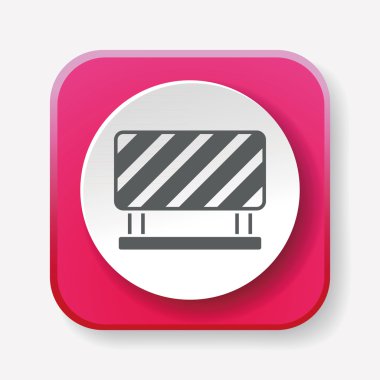 Yollara barikat simge vektör çizim