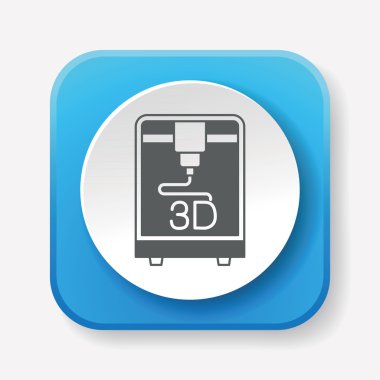 3D baskı simge vektör çizim vektör çizim
