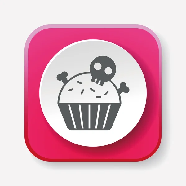 Halloween cupcake icona vettoriale illustrazione — Vettoriale Stock