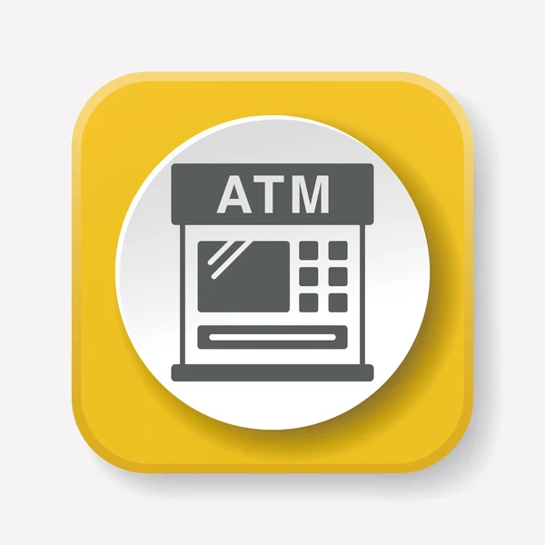 Abbildung zur Ikone der Finanzbank am Geldautomaten — Stockvektor