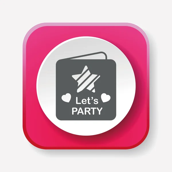 Party card icon vector illustration — Stock Vector